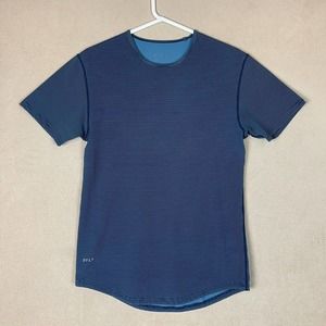 BYLT Shirt Adult Small Blue Striped Short Sleeve‎ Tee Crew Neck Drop Cut Mens